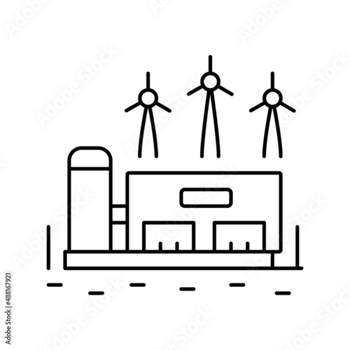 manufactoring hydrogen line icon vector illustration