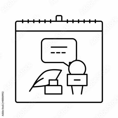 remembrance of slave trade and abolition line icon vector illustration
