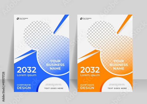Trendy flyer template for annual report and cover book