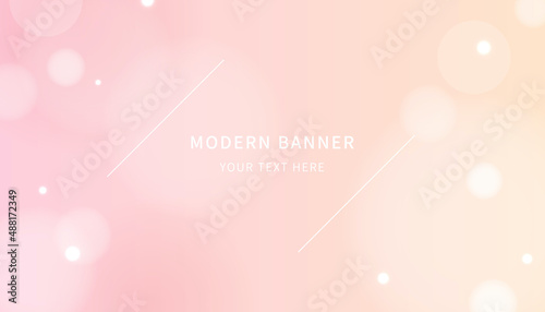 Pink gradient background with light spots.