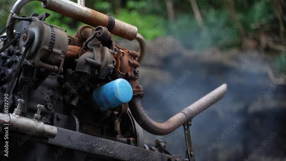 Stunning engine of a longtailboat in Thailand Stunning engine of a longtailboat in Thailand