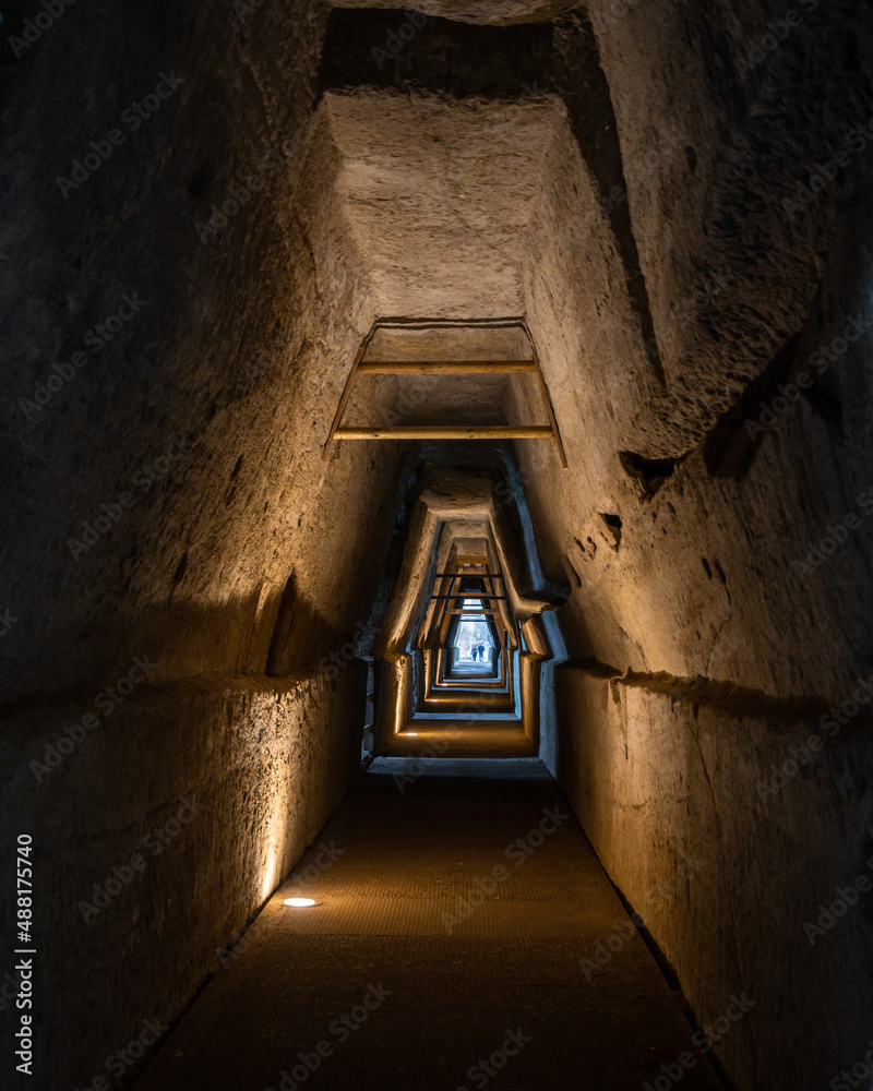 The mysterious Sibyl's cave or “Antro della Sibilla” at Cumae archaeological park, Pozzuoli, Italy