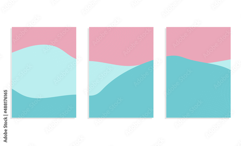 wavy colorful vector template background set