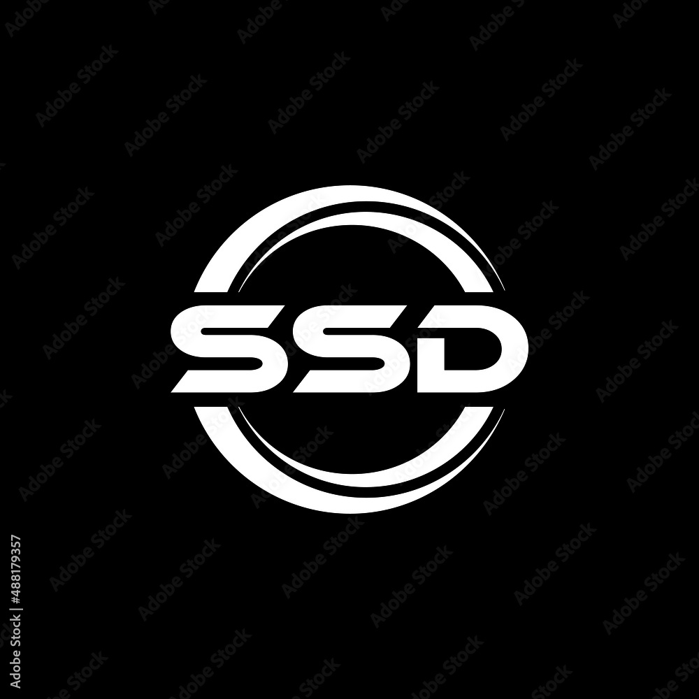 SSD letter logo design with black background in illustrator, vector logo  modern alphabet font overlap style. calligraphy designs for logo, Poster,  Invitation, etc. Stock Vector | Adobe Stock