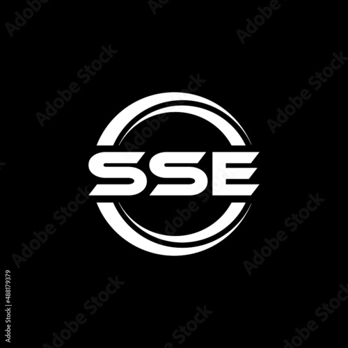 SSE letter logo design with black background in illustrator, vector logo modern alphabet font overlap style. calligraphy designs for logo, Poster, Invitation, etc. photo