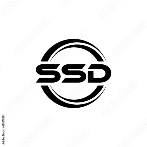 SSD letter logo design with white background in illustrator, vector logo modern alphabet font overlap style. calligraphy designs for logo, Poster, Invitation, etc.