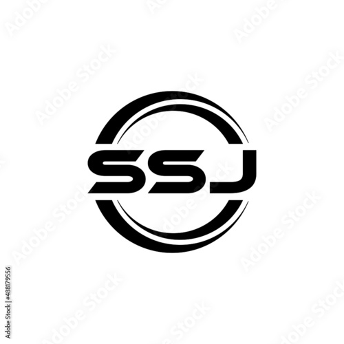 SSJ letter logo design with white background in illustrator, vector logo modern alphabet font overlap style. calligraphy designs for logo, Poster, Invitation, etc.