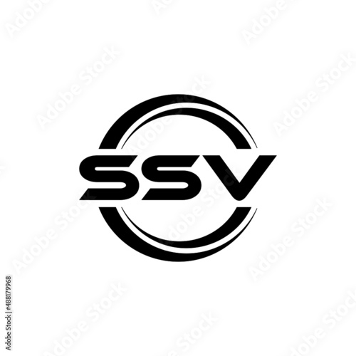 SSV letter logo design with white background in illustrator, vector logo modern alphabet font overlap style. calligraphy designs for logo, Poster, Invitation, etc. photo