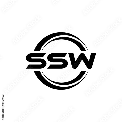 SSW letter logo design with white background in illustrator  vector logo modern alphabet font overlap style. calligraphy designs for logo  Poster  Invitation  etc.