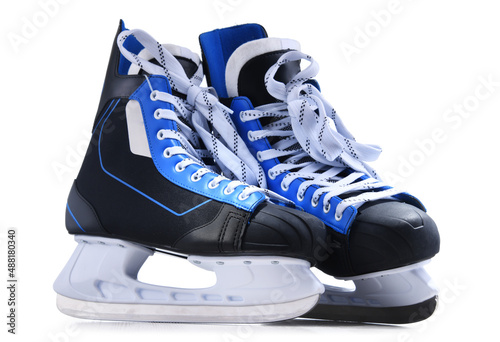 Photography A pair of ice hockey skates isolated on white
