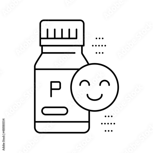 bottle with healthcare probiotics line icon vector illustration