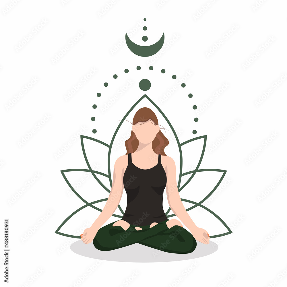 Yoga woman in lotus position. Zen. Meditation. Yoga woman in lotus position. Zen. Meditation.