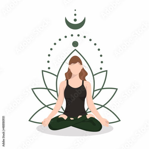 Yoga woman in lotus position. Zen. Meditation.