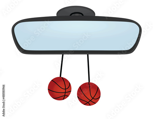 Basketball  balls on mirror. vector