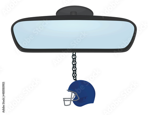 American football helmet on mirror. vector