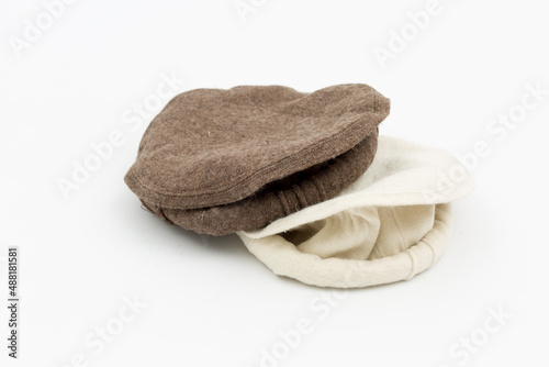 afghan hats on a white background photo