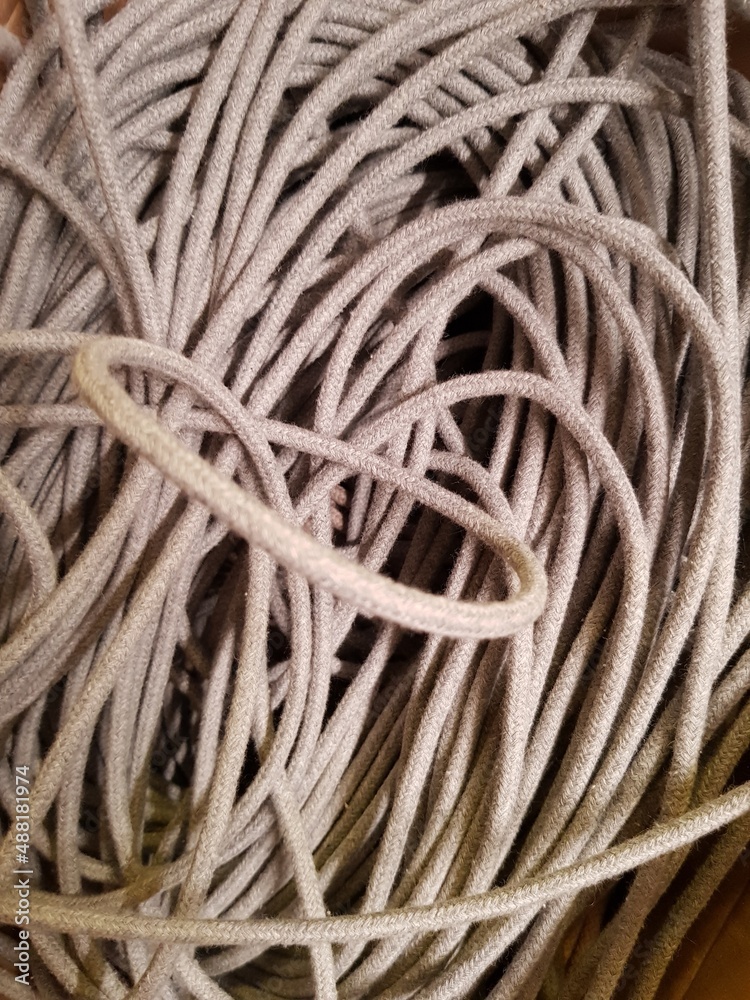 Cotton rope lies in a box