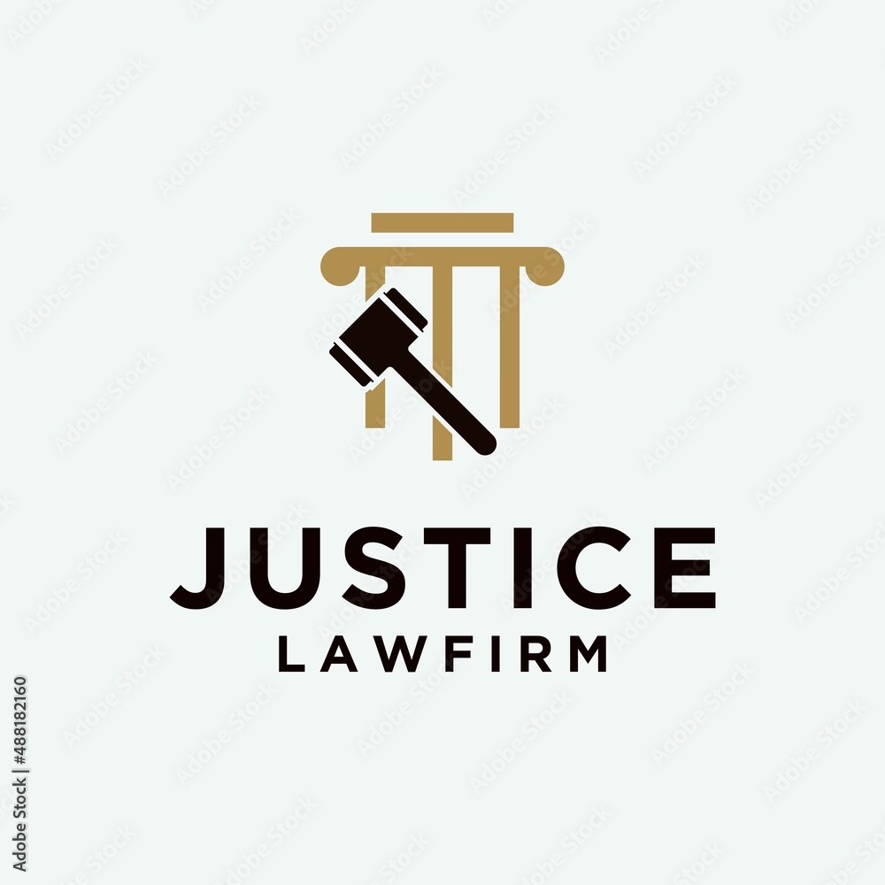 Creative law firm logo with lines justice logo design in gold color Creative law firm logo with lines justice logo design in gold color