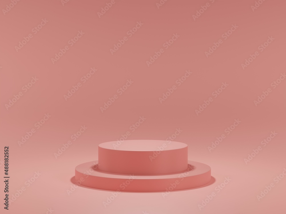 3d render of minimalist podium in pink studio and lighting for product display. 3d render of minimalist podium in pink studio and lighting for product display.