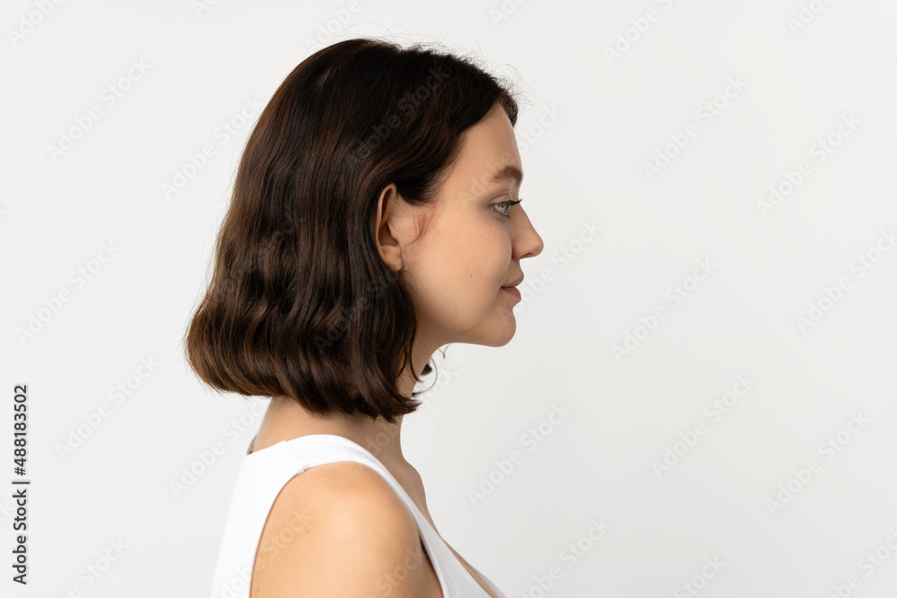 Teenager Ukrainian girl isolated on white background . Portrait Teenager Ukrainian girl isolated on white background . Portrait