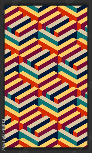 3d isometric pattern vector in soft or pastel colors, 3d cubes abstract background