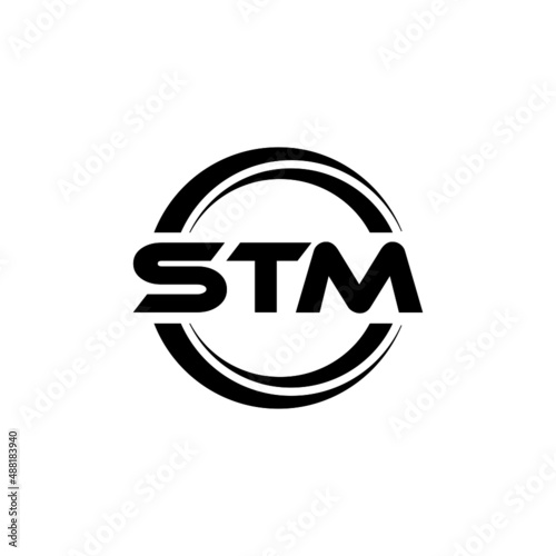 STM letter logo design with white background in illustrator, vector logo modern alphabet font overlap style. calligraphy designs for logo, Poster, Invitation, etc. photo