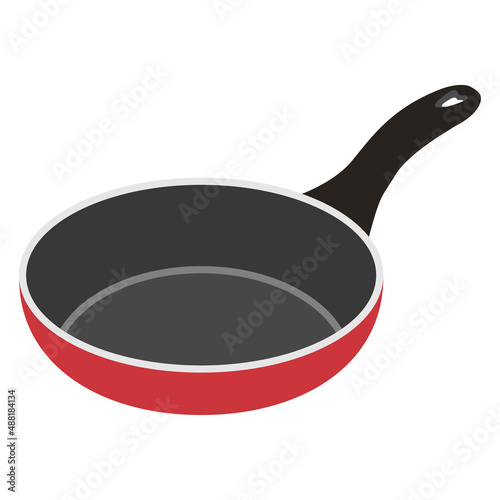 Frying pan isolated on white background. Frying pan. Silhouette symbol. Kitchen utensils for cooking, icon. Vector