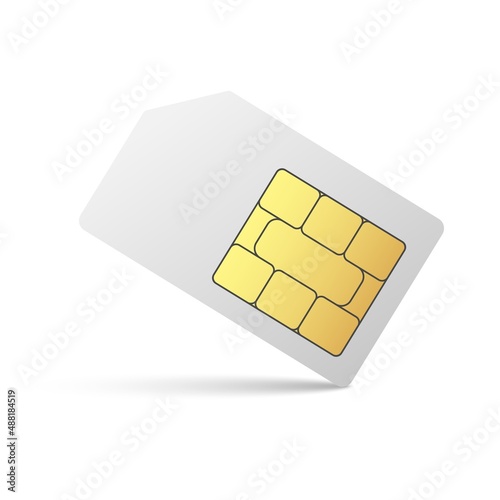 Sim card vector mobile phone icon chip. Vector cellphone simcard set
