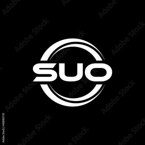 SUO letter logo design with black background in illustrator, vector logo modern alphabet font overlap style. calligraphy designs for logo, Poster, Invitation, etc. photo