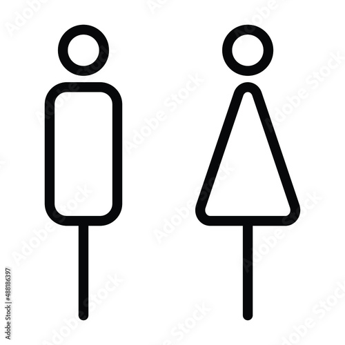 toilet sign in the public, restroom or bathroom icon, washroom and wc for the people, gender sign of male and female
