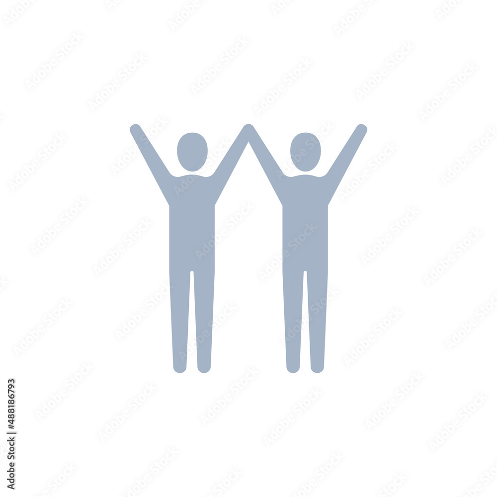 People hands up icon, Vector silhouette illustration. People hands up icon, Vector silhouette illustration.