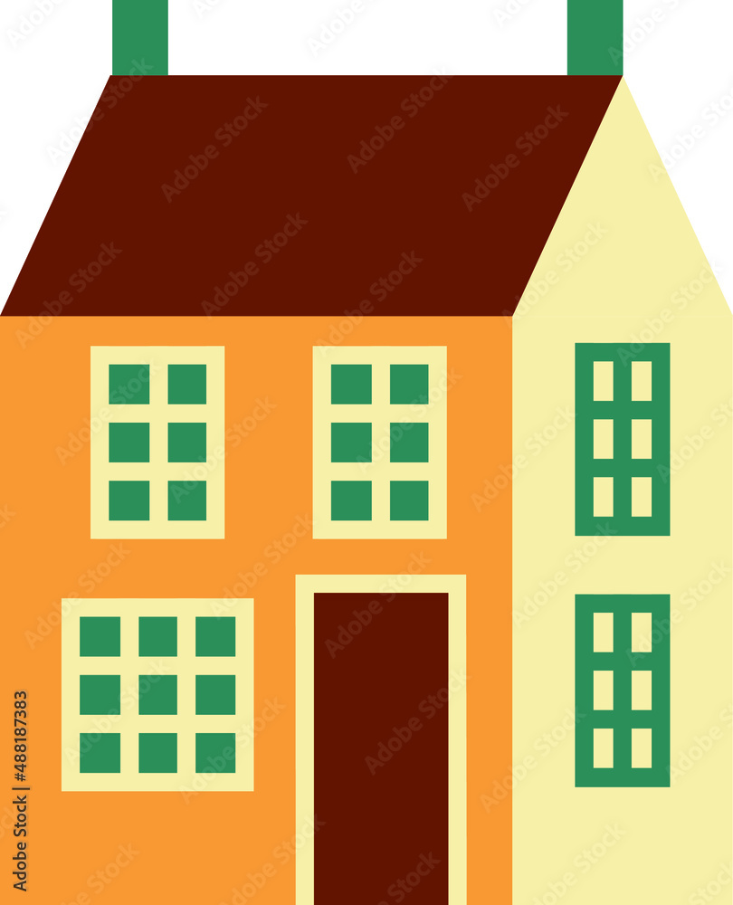 Vector Illustration retro-styled house in Flat Style. Colorful old city house in european style. Vector Illustration retro-styled house in Flat Style. Colorful old city house in european style.