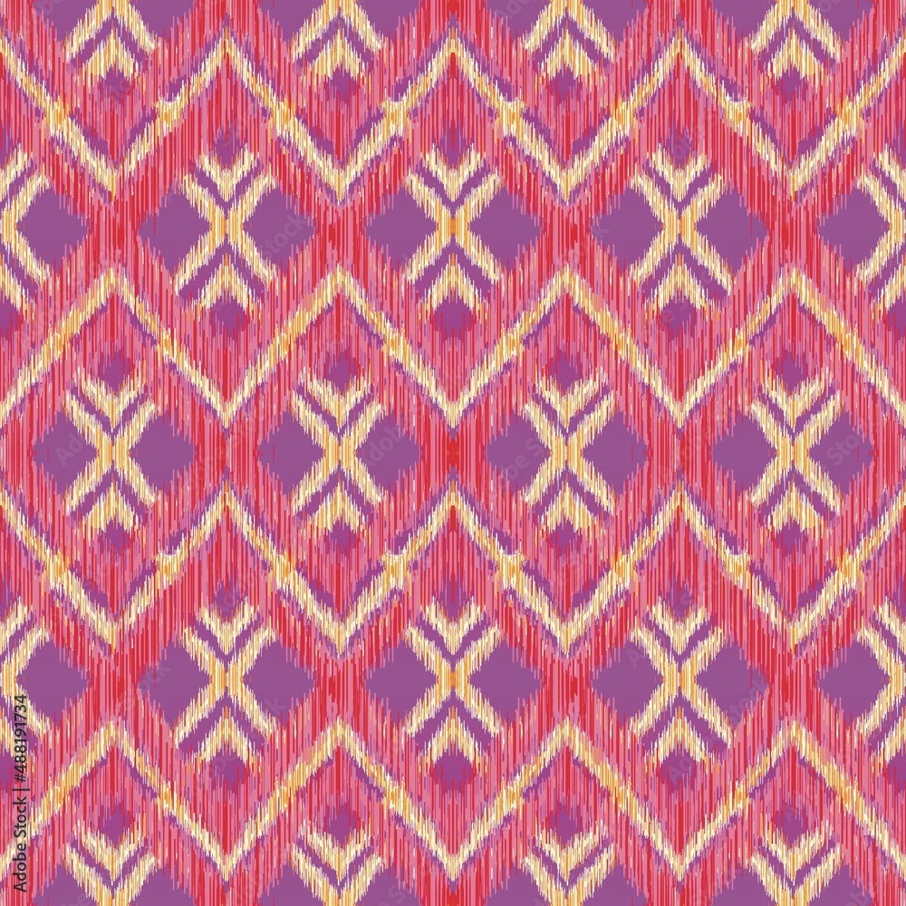 Geometric ethnic pattern seamless design for wallpaper, background, fabric, curtain, carpet, clothing, batik, wrapping.