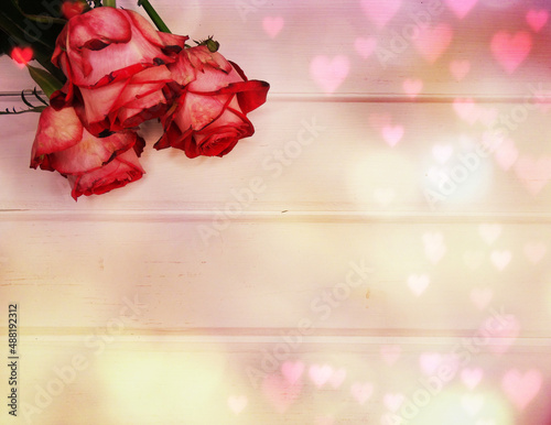 Obraz na płótnie red roses valentine's day love background w salonie