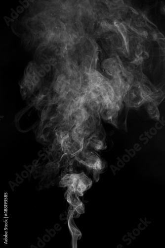 white smoke cloud with black background