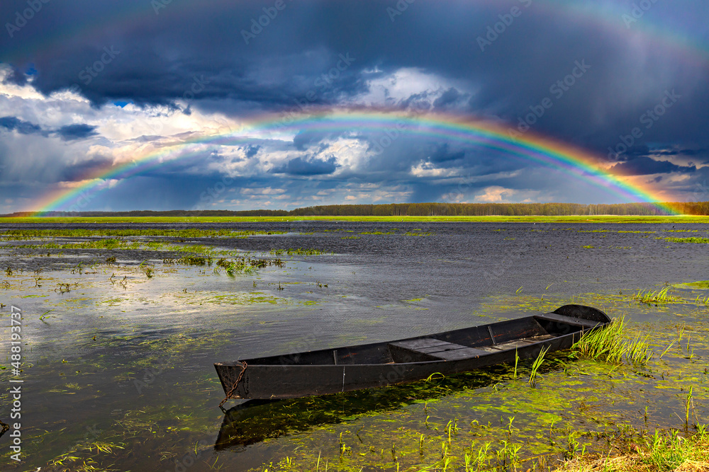 Poland. The Biebrza National Park. Overflow area of the Biebrza River