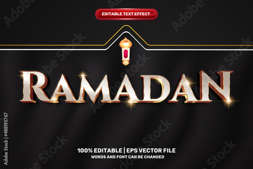 shiny ramadan luxury white gold 3d editable text effect
