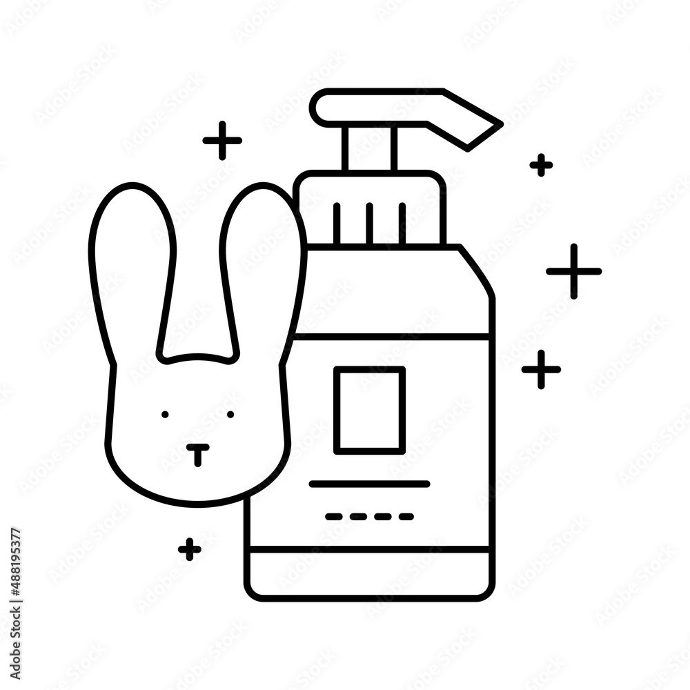 Fototapeta premium soap testing on rabbits line icon vector illustration