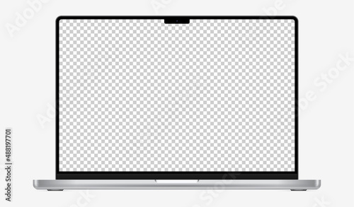 Laptop pro with blank screen for your design. Realistic laptop mockup. Vector illustration EPS10