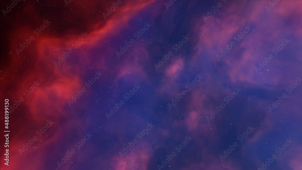Obraz premium colorful space background with stars, nebula gas cloud in deep outer space, science fiction illustrarion 3d illustration 