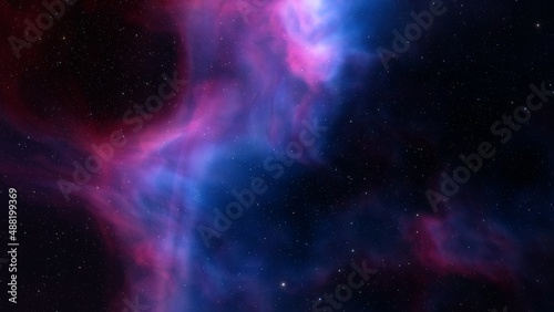 colorful space background with stars  nebula gas cloud in deep outer space  science fiction illustrarion 3d illustration 