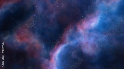 colorful space background with stars  nebula gas cloud in deep outer space  science fiction illustrarion 3d illustration 