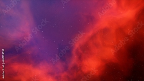 colorful space background with stars, nebula gas cloud in deep outer space, science fiction illustrarion 3d illustration 