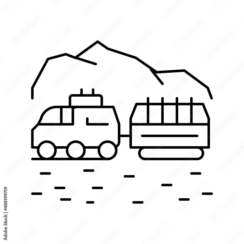 transportation wheel riding on mars line icon vector illustration