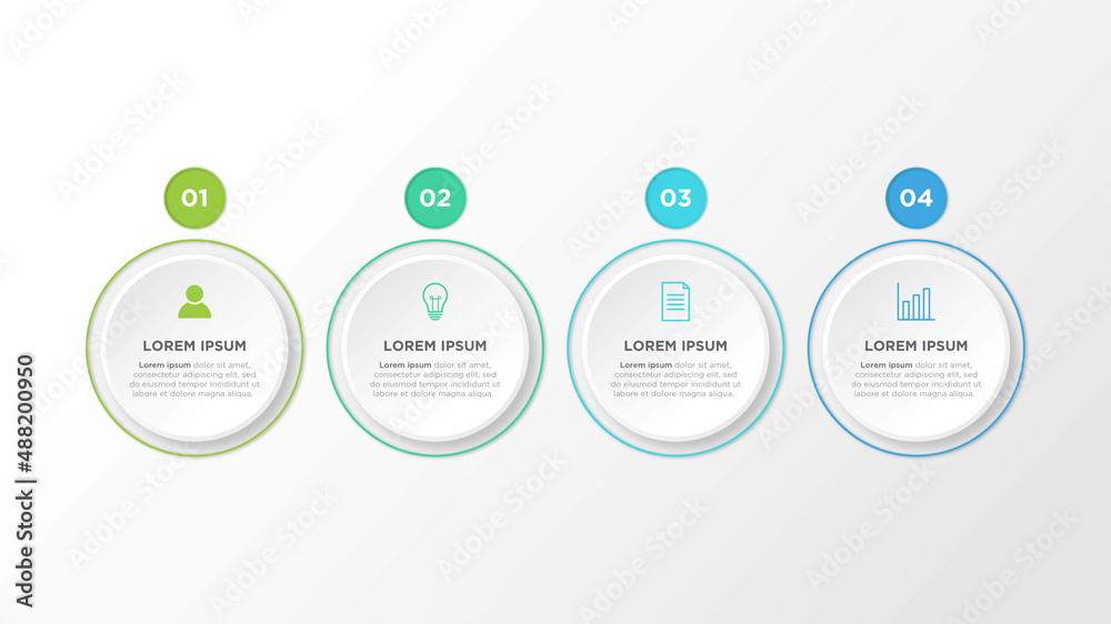 Timeline infographic design with circle for business template. Vector 4 steps. Timeline infographic design with circle for business template. Vector 4 steps.