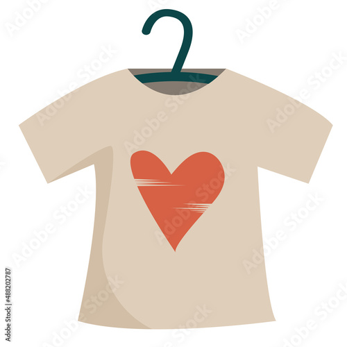 Beige t-shirt with retro heart