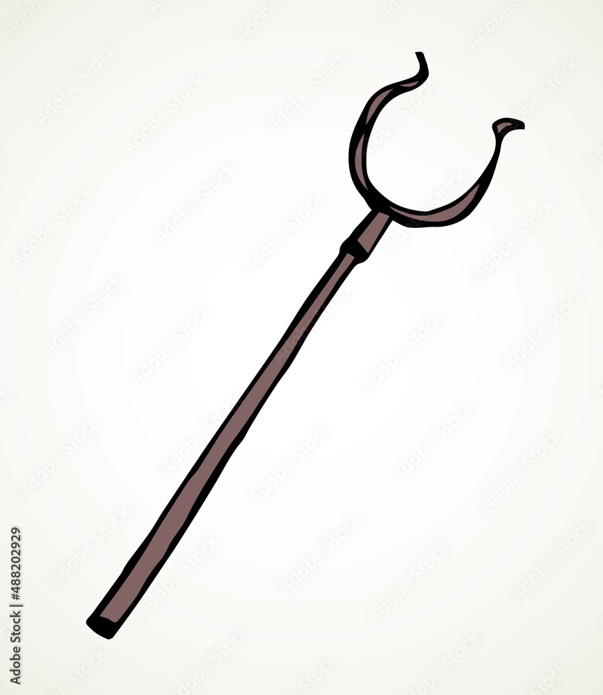 Old fire iron poker. Vector drawing Old fire iron poker. Vector drawing