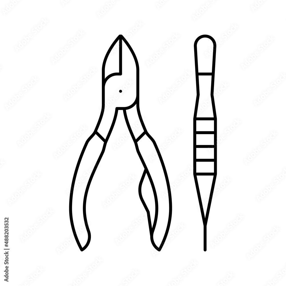 tools nail doctor line icon vector illustration tools nail doctor line icon vector illustration