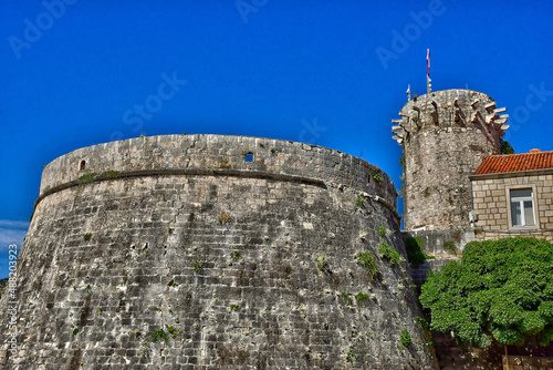 Korcula, Croatia- september 3 2021 : picturesque city in summer