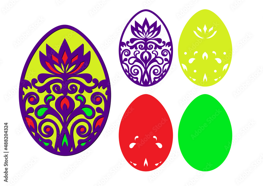 Volumetric multilayer Easter egg craft with a flower Volumetric multilayer Easter egg craft with a flower